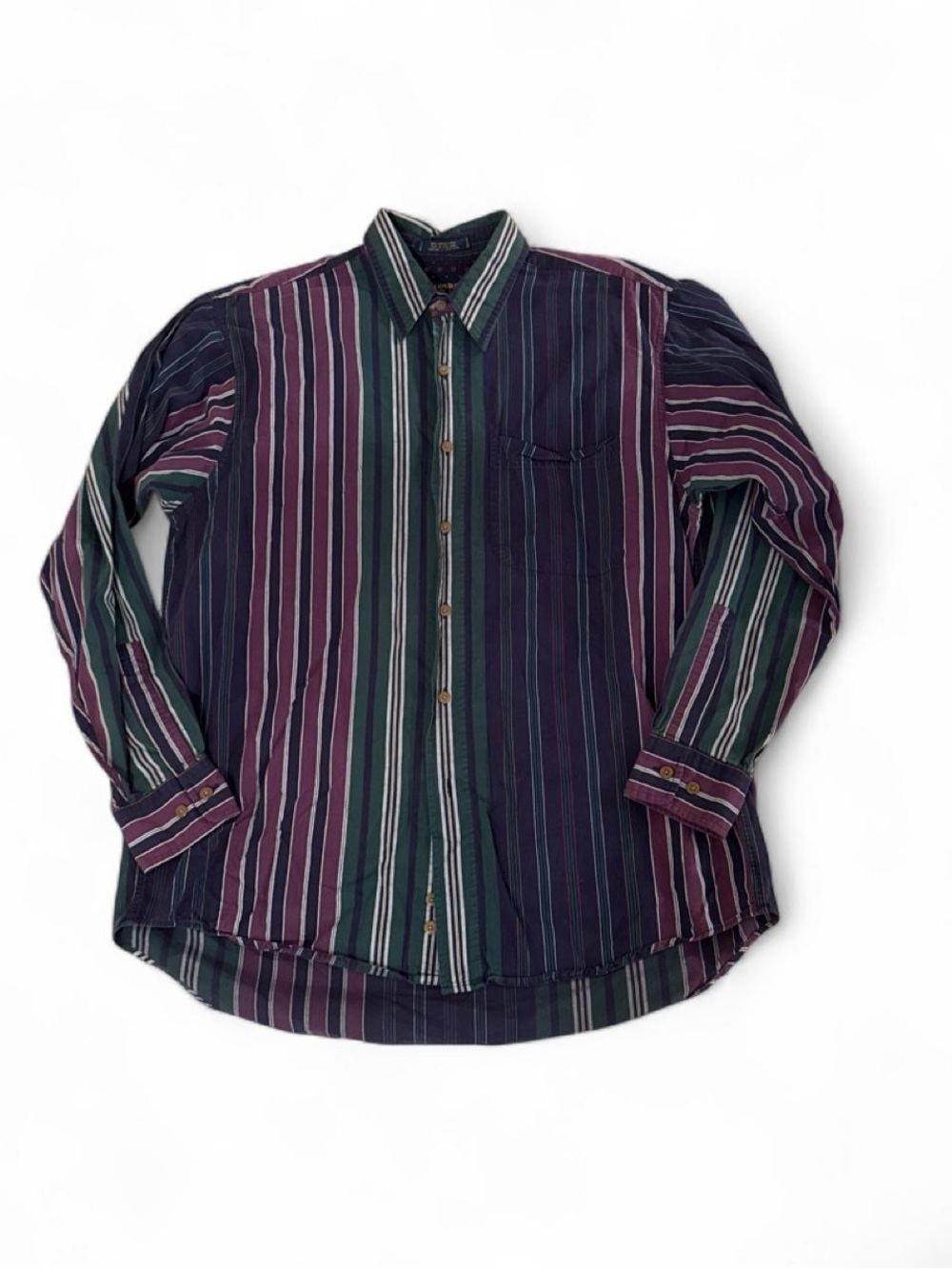 90s multicolor striped cotton button up shirt Colours by Alexander Julian M
